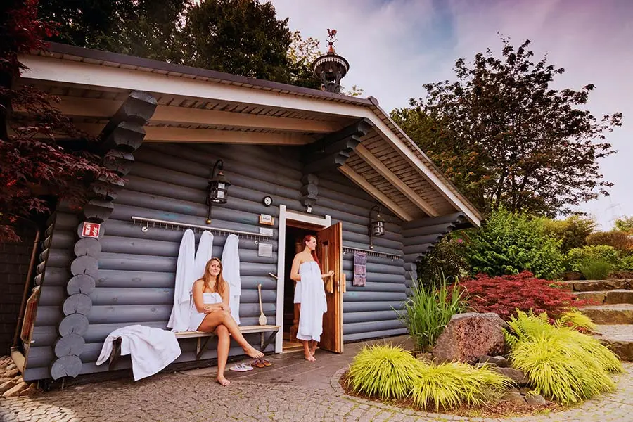 Außensauna nach dem Aufguß - Saunaparadies Wettenberg